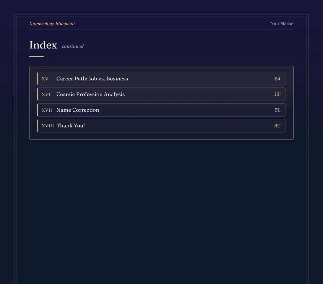 Sample page 3 of the Numerology Blueprint