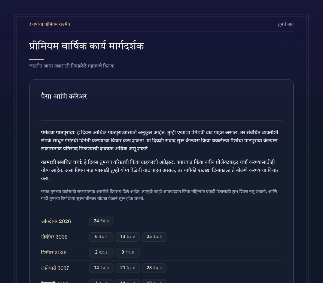 1 वर्षाचा प्रीमियम रोडमॅप चे नमुना पान 2